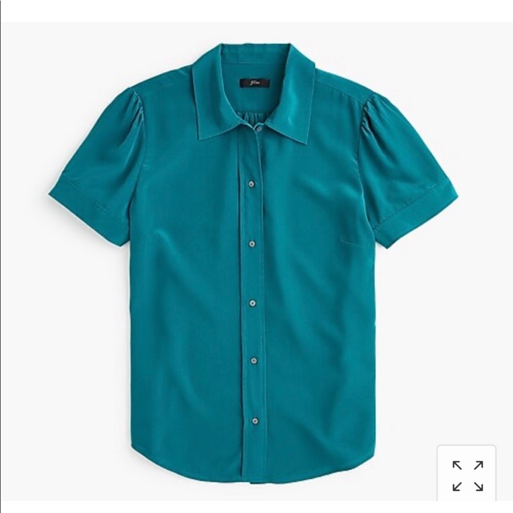 J crew washable silk blue top XS